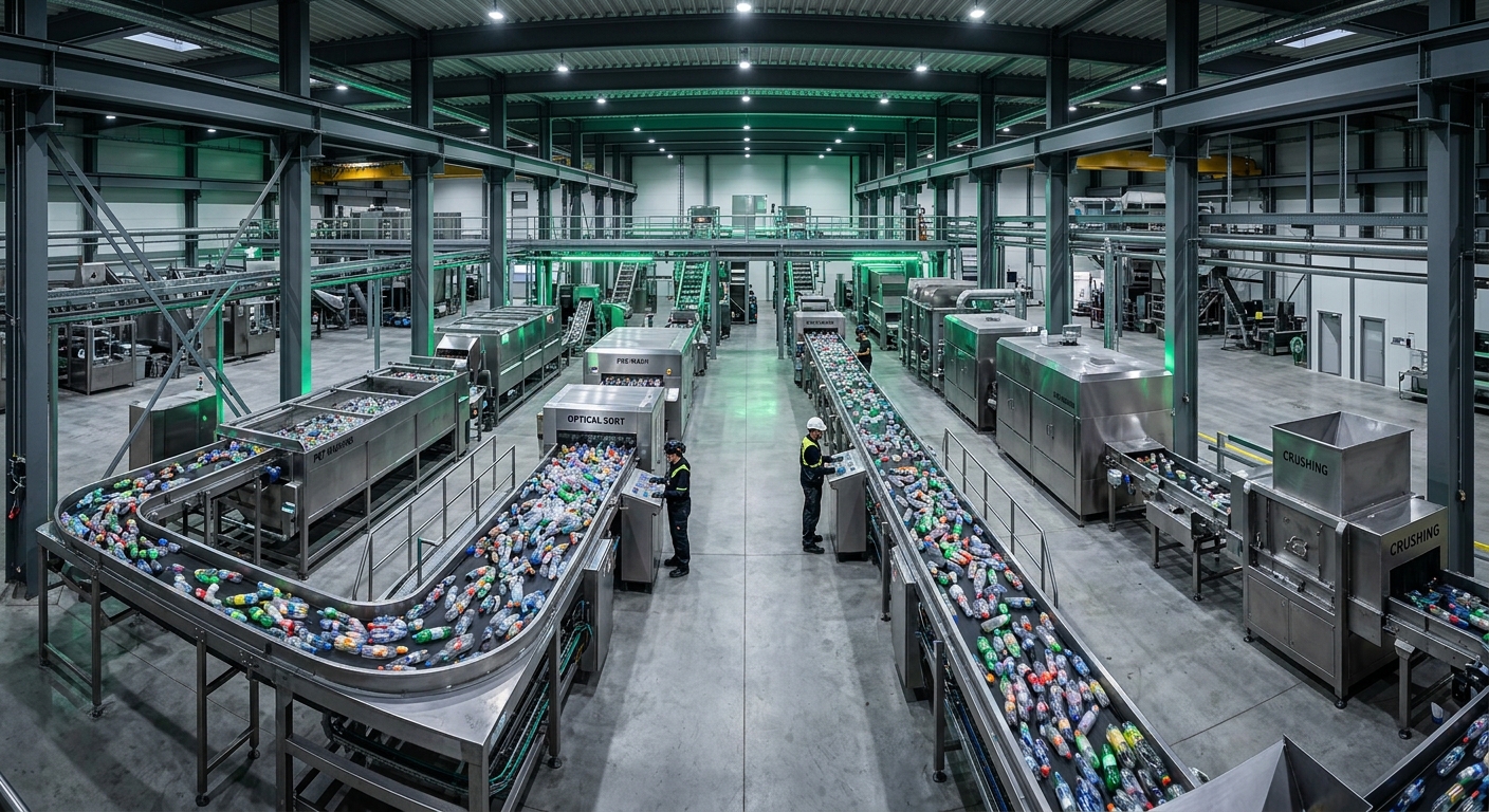 ReBorn modern PET recycling plant interior